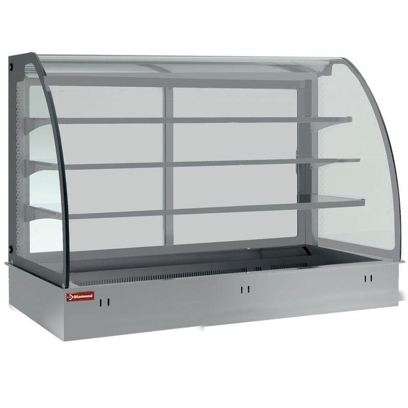 Vitrine réfrigérée DIAMOND ventilée 3 niveaux - Élément top et fermée