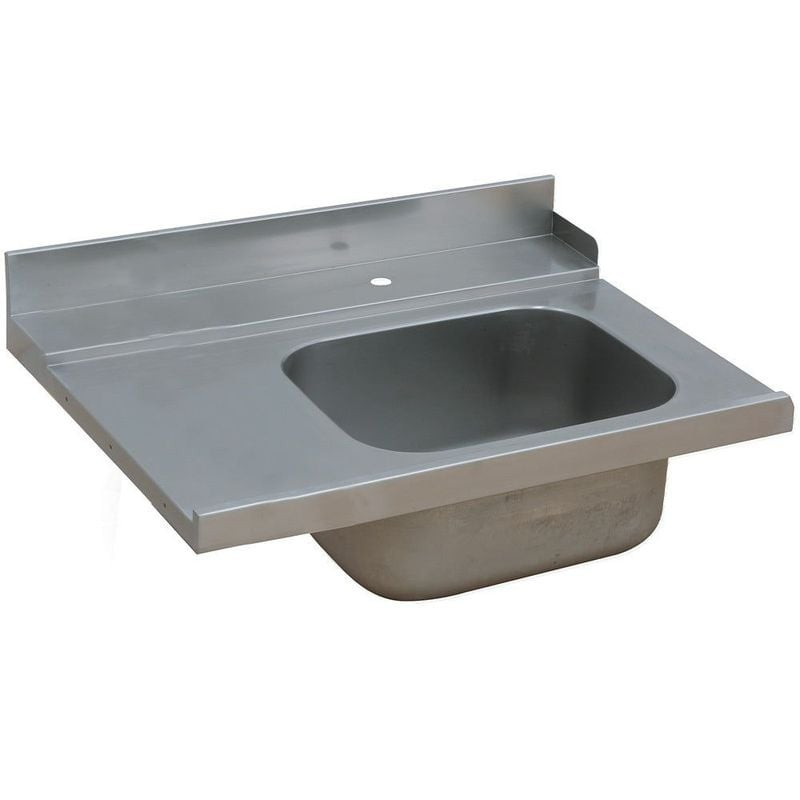 Table de raccordement pré-lavage gauche DIAMOND - Bac 500x500 mm