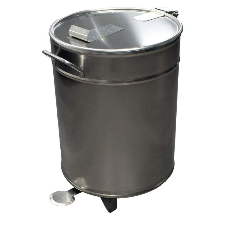 Bac à déchets 50L inox roulant L2G - Poubelle cuisine professionnelle