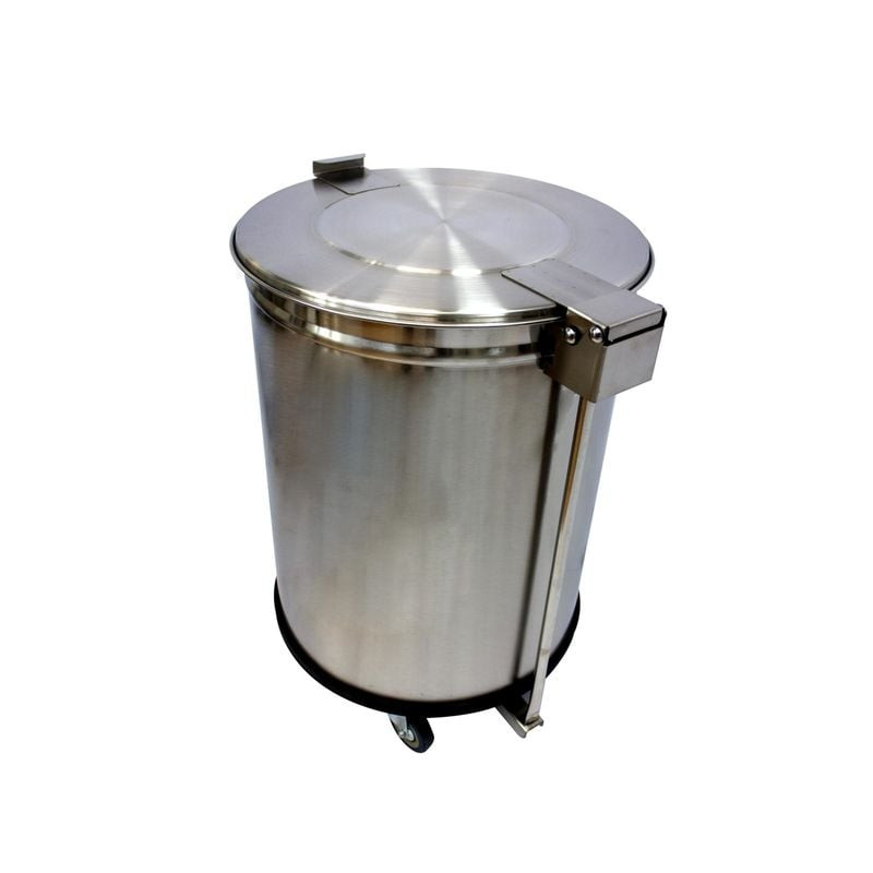 Bac à déchets 95L inox roulant L2G - Poubelle cuisine professionnelle