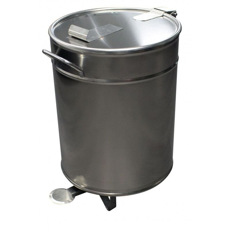 Bac à déchets 95L inox roulant L2G - Poubelle cuisine professionnelle
