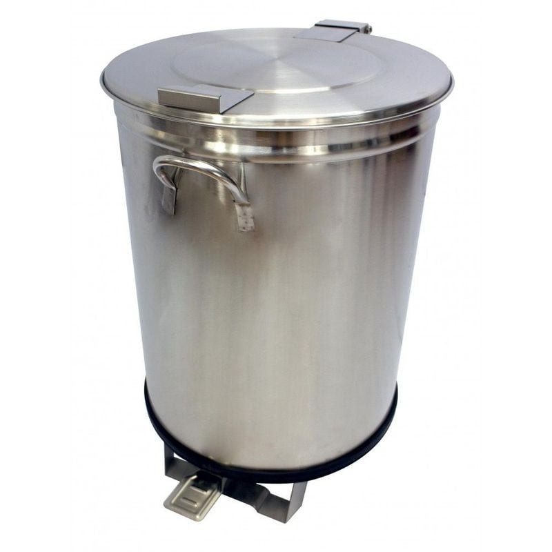 Bac à déchets 50L inox roulant L2G - Poubelle professionnelle CHR