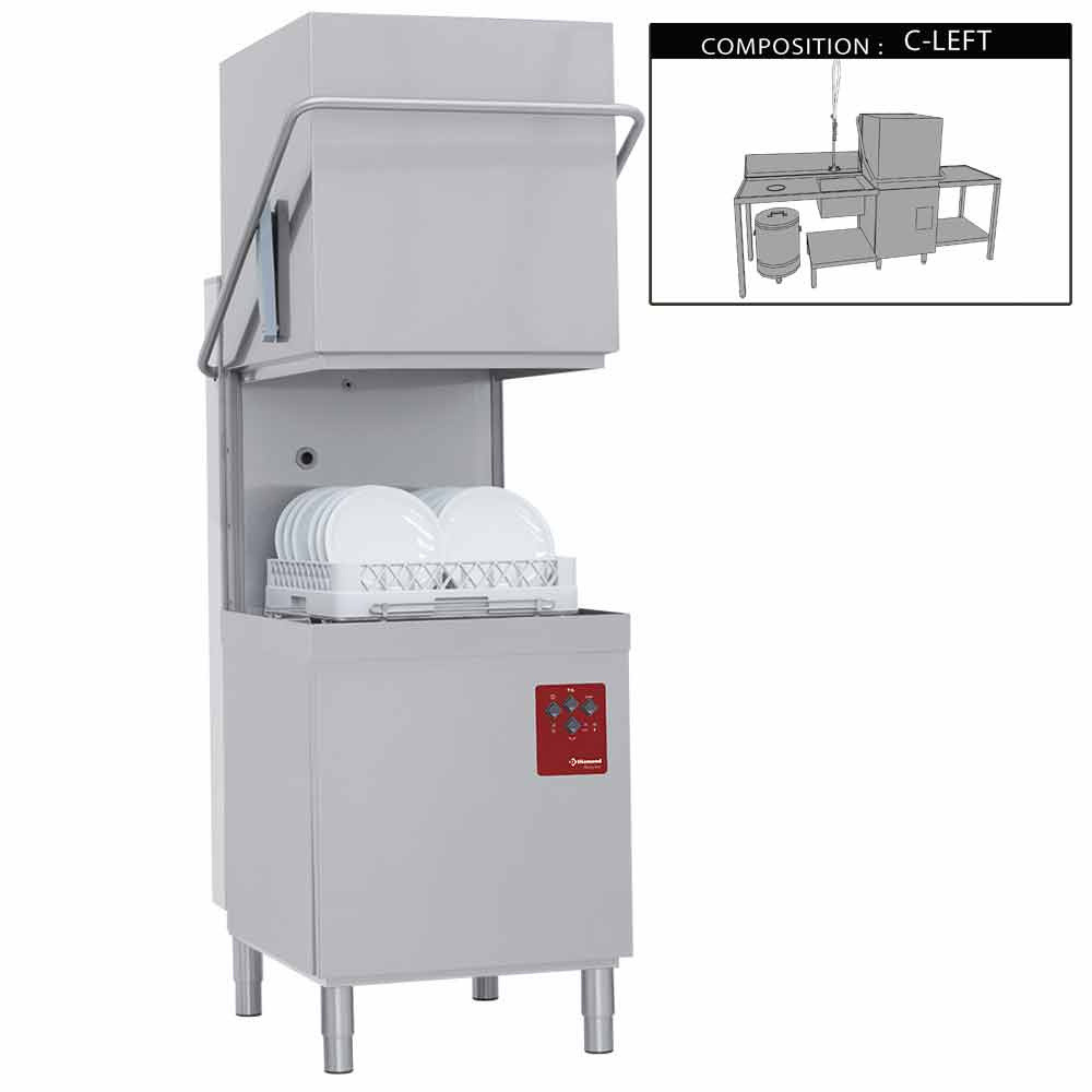 DIAMOND 015-25D/6/C-S - Lave-vaisselle à capot complet cuisine pro